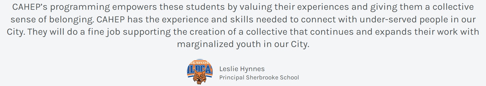 Sherbrooke Principal Quote